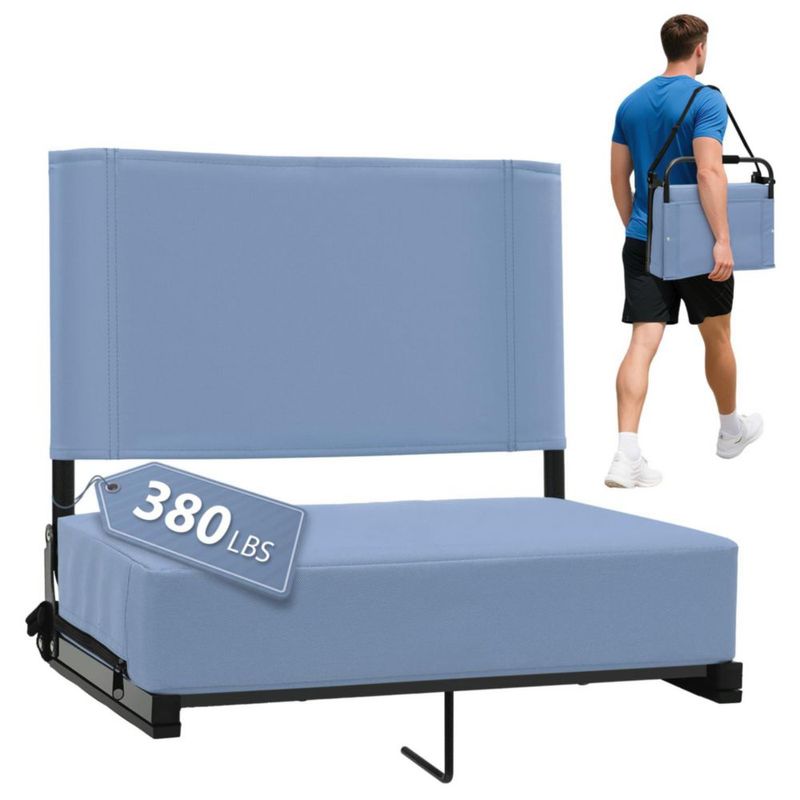 Asiento de estadio Sekey 46 cm gris/azul 1 pieza con soporte lumbar