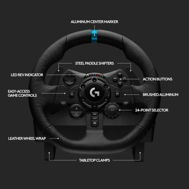 Volante y pedales de carreras Logitech G923 TRUEFORCE para PS5/PS4/PC