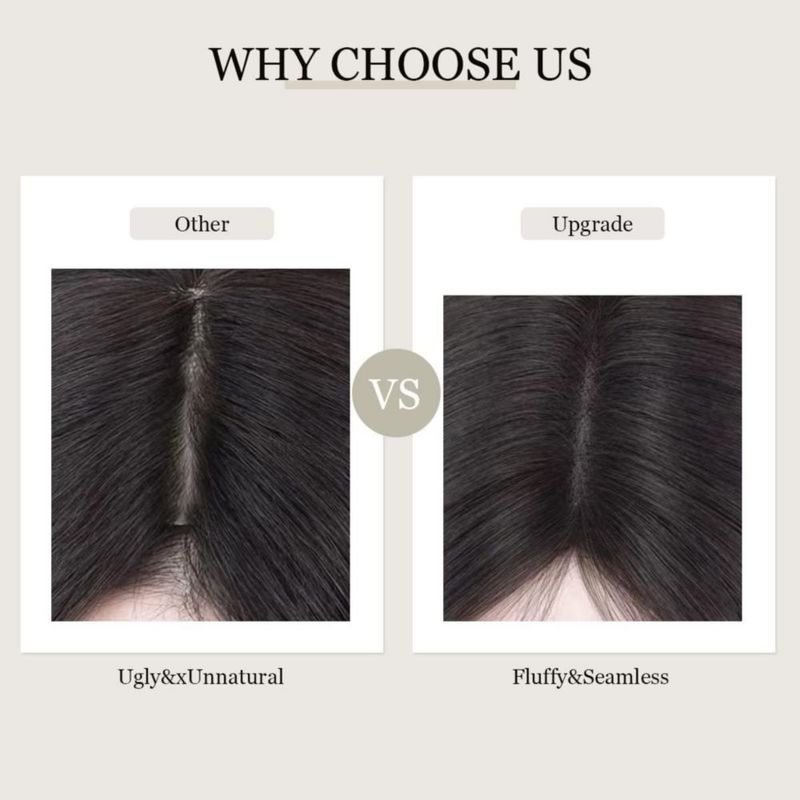 Aimeolyn Tapa de Cabello 30 cm de Cabello Humano sin Flequillo