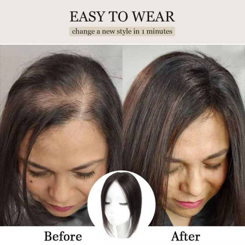 Aimeolyn Tapa de Cabello 30 cm de Cabello Humano sin Flequillo