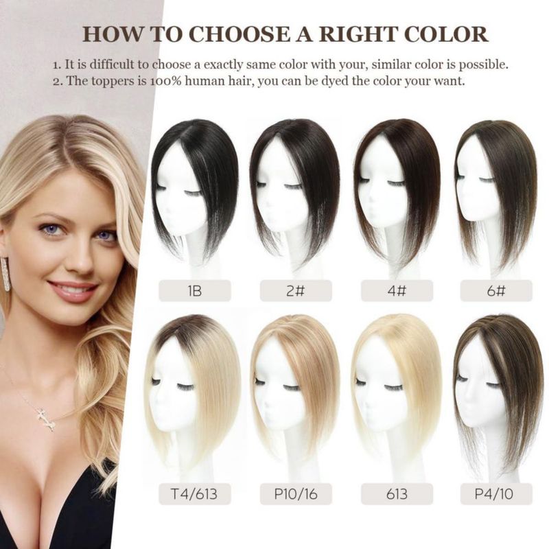 Aimeolyn Tapa de Cabello 30 cm de Cabello Humano sin Flequillo