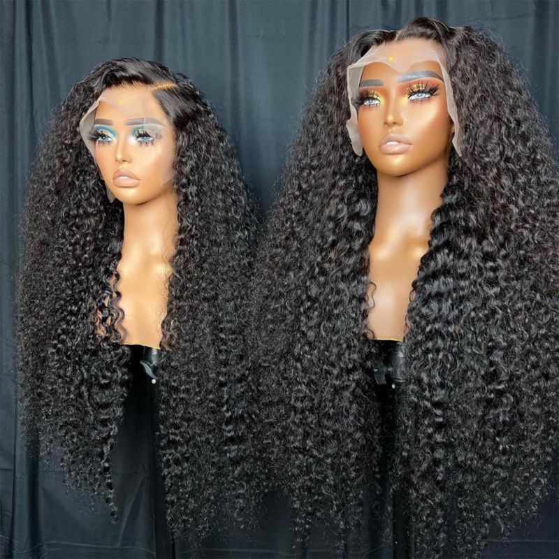 Peluca Momaksa 91 cm HD con frontal de encaje y cabello humano de onda profunda