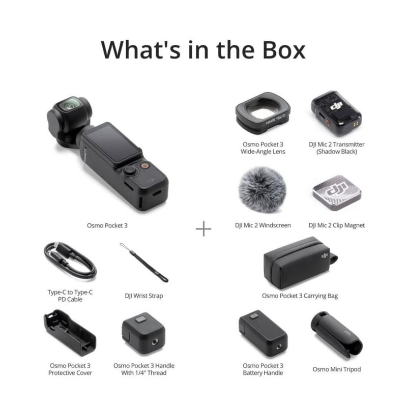 Cámara de video DJI Osmo Pocket 3 Combo Creator con micrófono