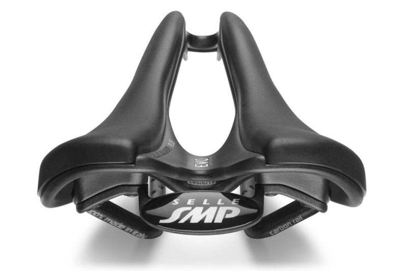 Sillín SMP Evo Plus 140 mm con rieles de carbono negro