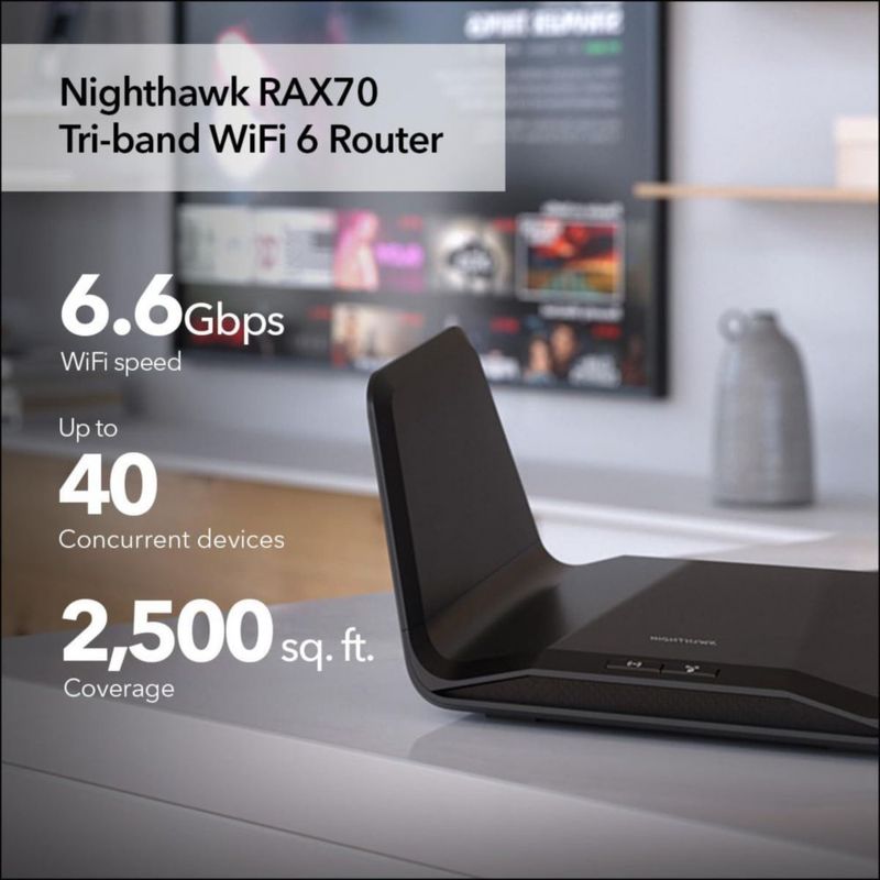 Router WiFi 6 NETGEAR Nighthawk RAX70 AX6600 de triple banda