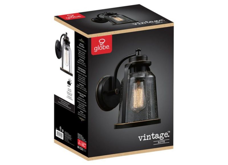 Lámpara de pared Globe Roth bronce frotado con aceite 1 luz