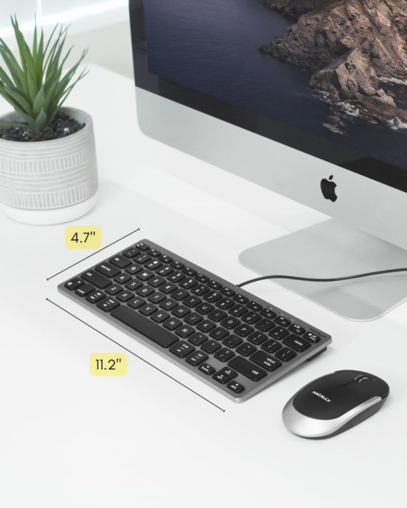 Teclado Macally de 78 teclas USB‑C/A gris espacial