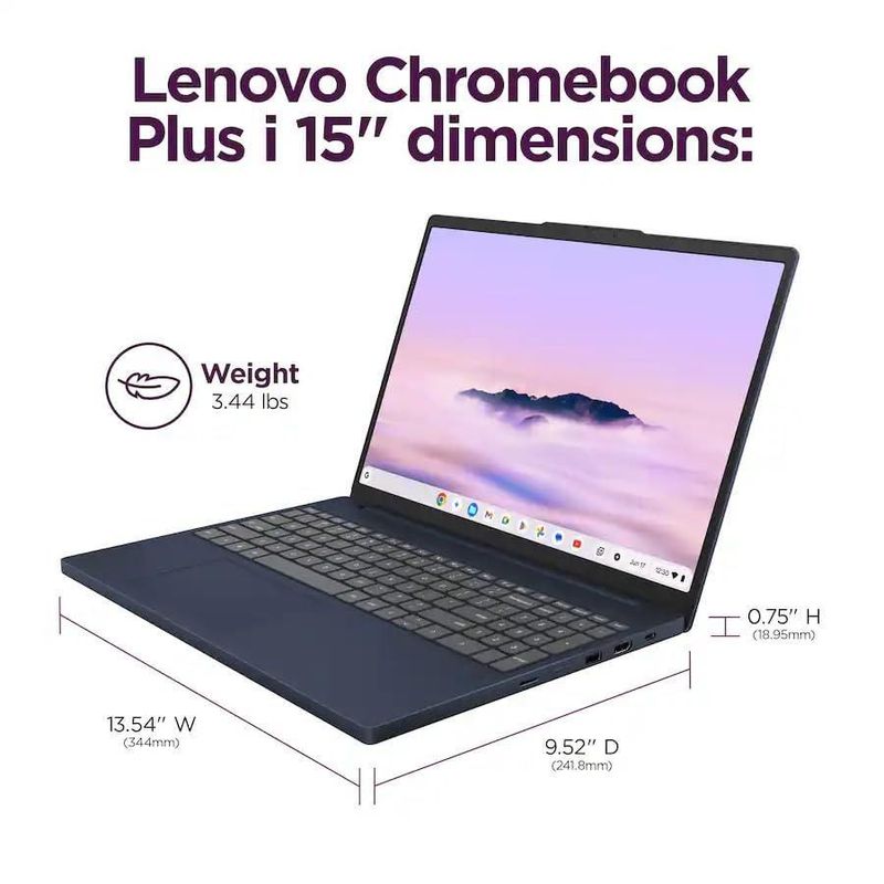 Chromebook Lenovo 153" 120 Hz Intel Core 3 256 GB