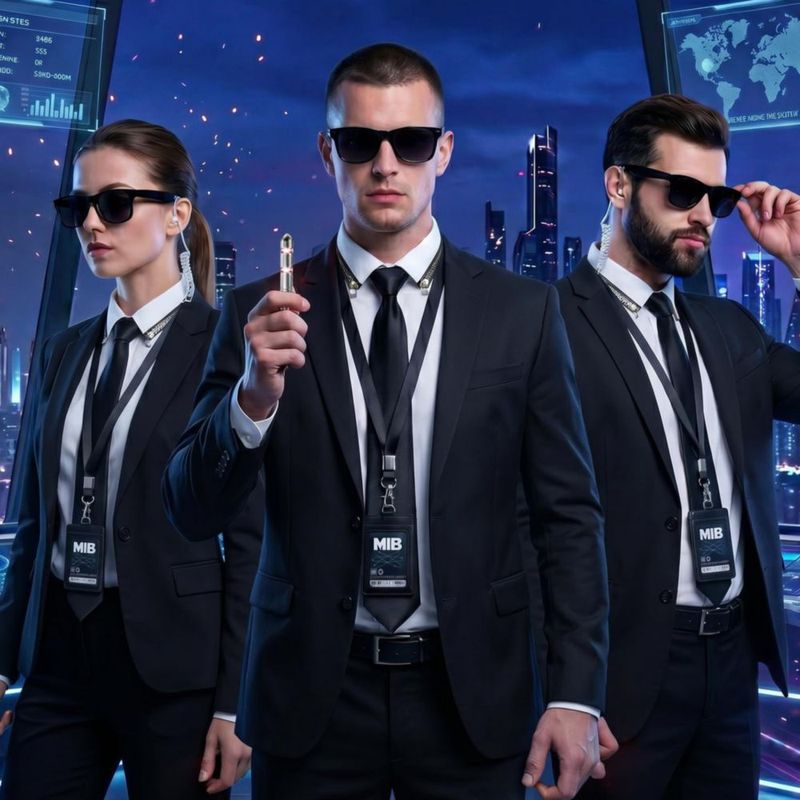 Set de Accesorios para Disfraz de Agente Secreto Lizgoxd - Negro