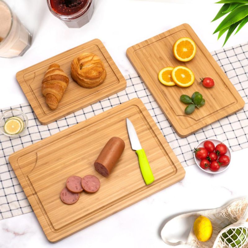 Set de 3 tablas de cortar WILLKOMMEN de bambú 37 × 25 cm
