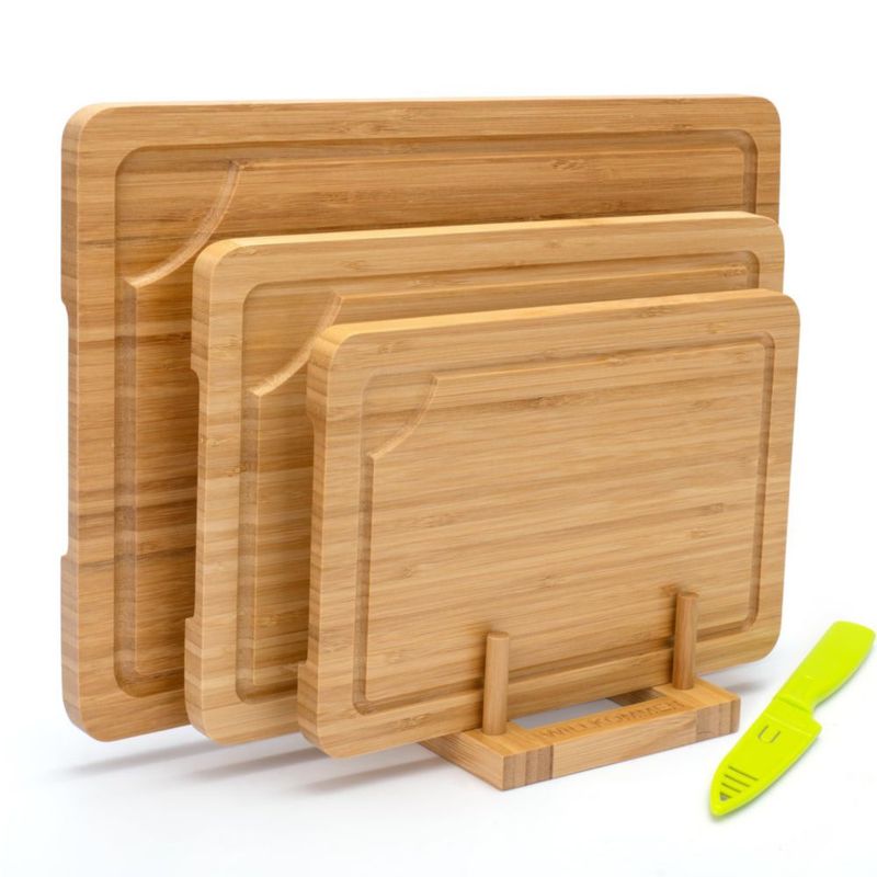 Set de 3 tablas de cortar WILLKOMMEN de bambú 37 × 25 cm