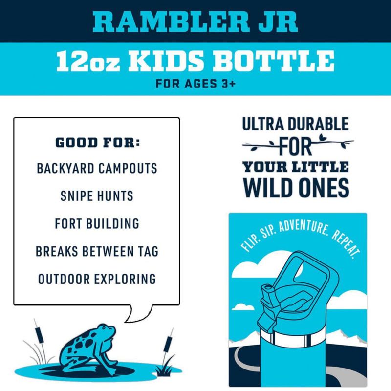 Botella YETI Rambler Jr. Rescue Red para niños 350 ml con tapa de pajita