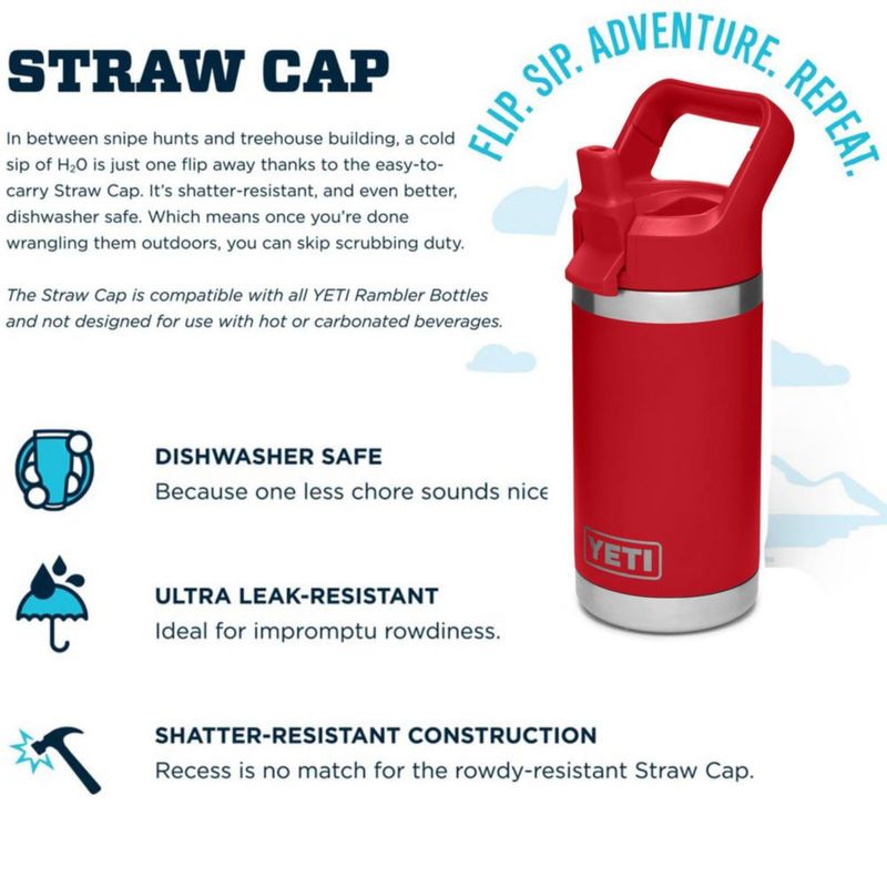 Botella YETI Rambler Jr. Rescue Red para niños 350 ml con tapa de pajita