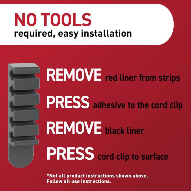Organizador de clips para cables Command – 4 clips 8 tiras negro