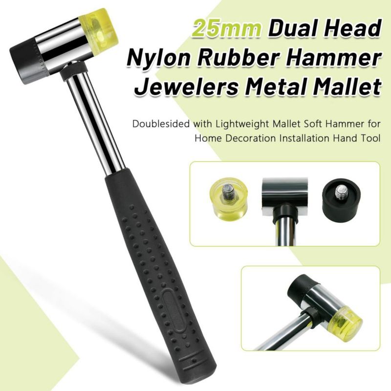 Martillo MERZHCHARE 25 cm de doble cabeza de nylon y goma