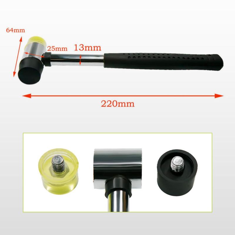 Martillo MERZHCHARE 25 cm de doble cabeza de nylon y goma