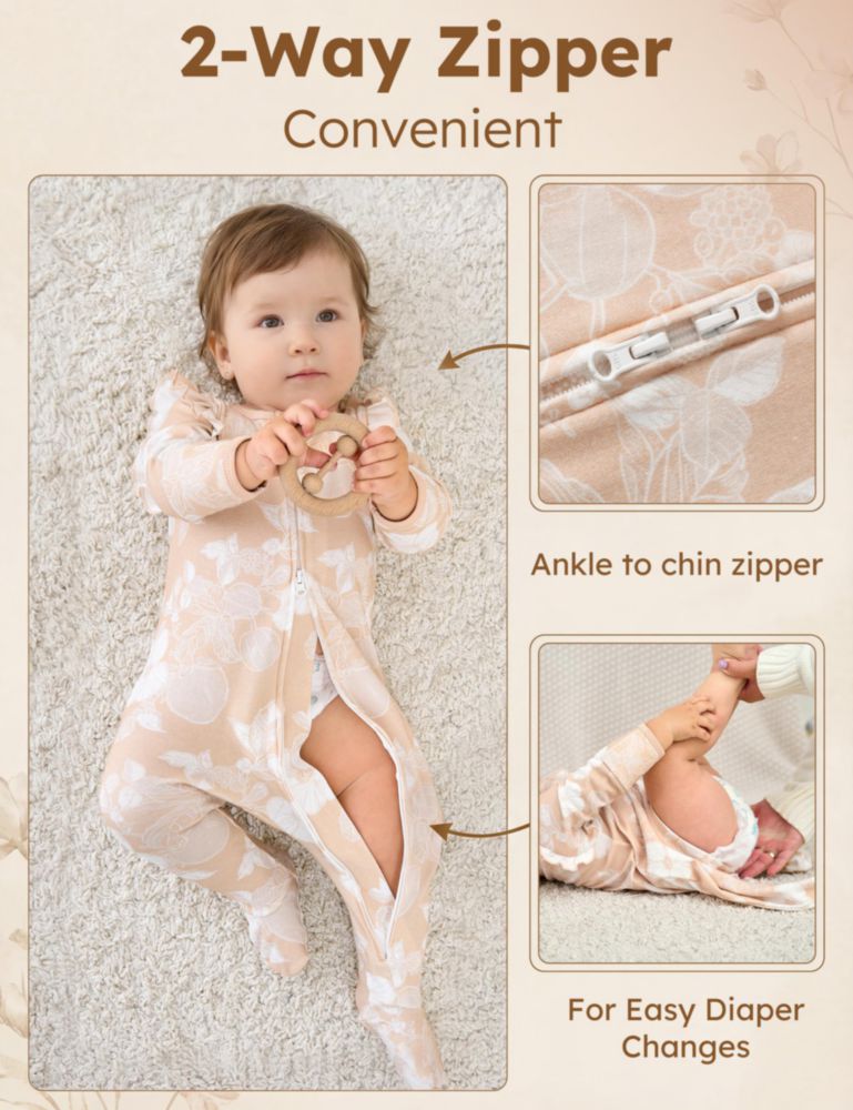 Pijamas para bebé Yoofoss 3‑6 meses 100 % algodón (niña)