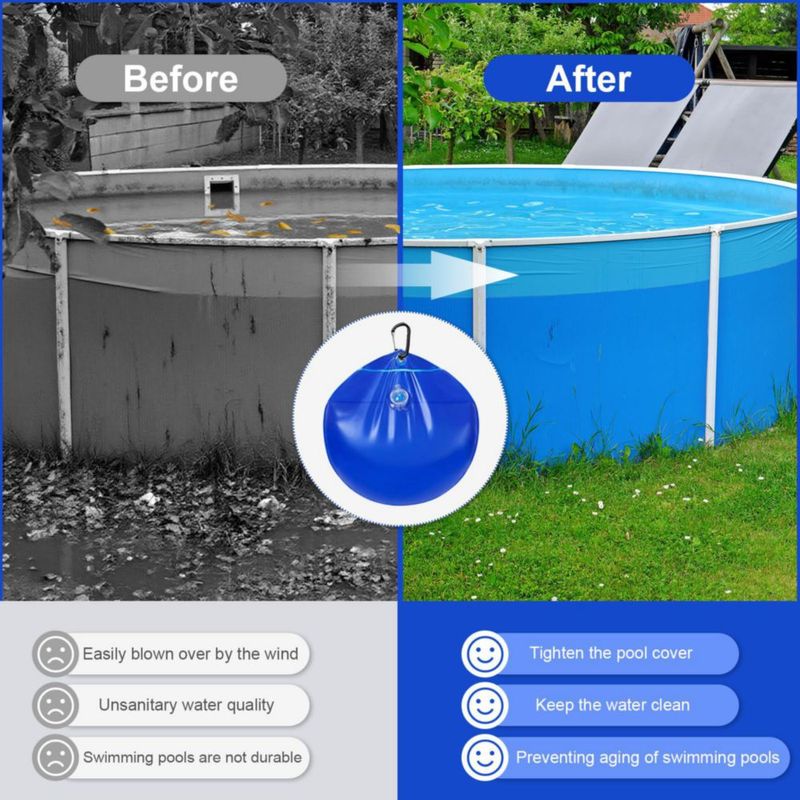 Pesas para cubierta de piscina PARAQUIP 10 unidades PVC azul zafiro