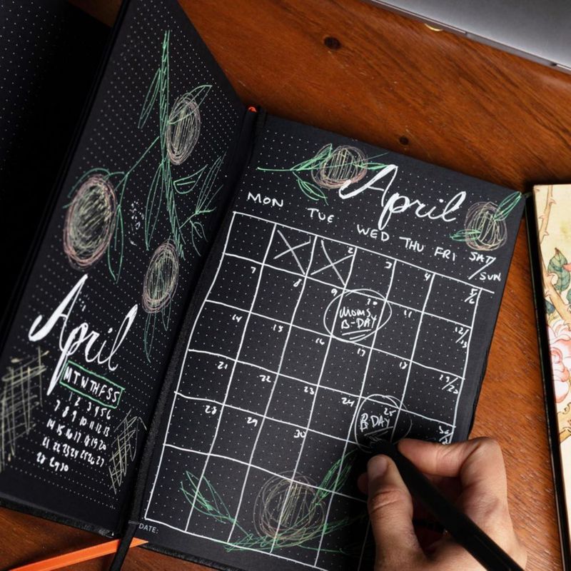 Cuaderno Notsu B5 con Cuadrícula de Puntos - Pack de 2 - Papel Negro - 160 páginas