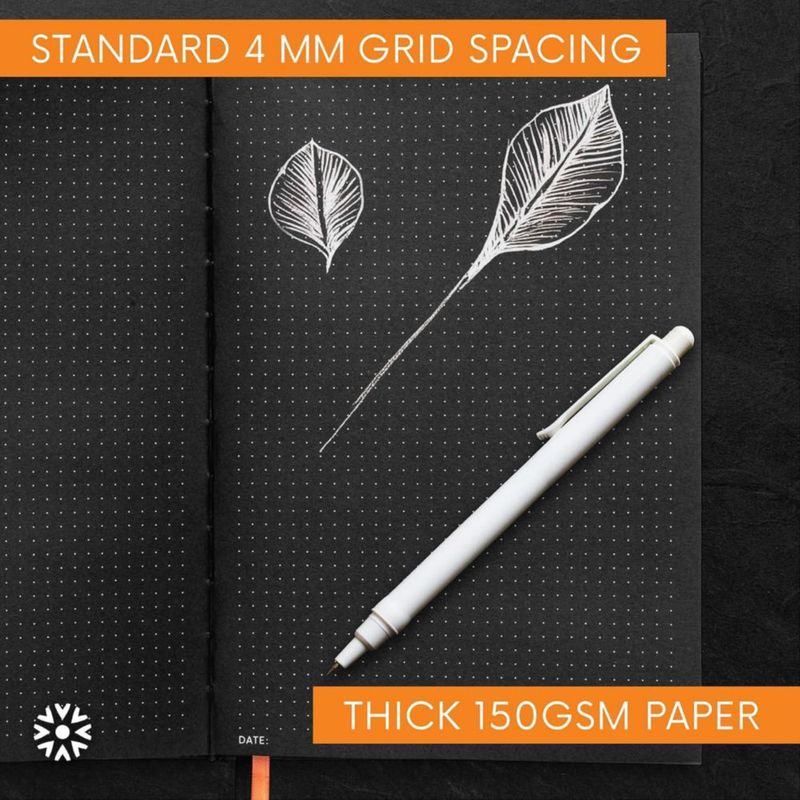 Cuaderno Notsu B5 con Cuadrícula de Puntos - Pack de 2 - Papel Negro - 160 páginas