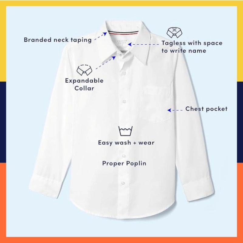 Camisa French Toast 2 Años Blanca de Manga Larga