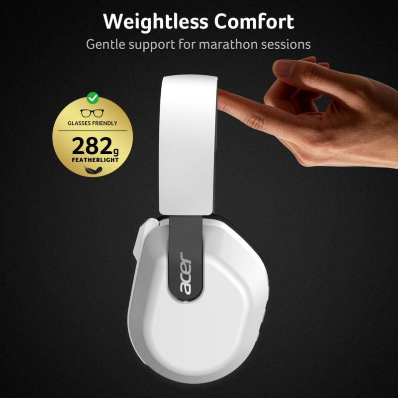 Auriculares Acer inalámbricos para PS5 2.4 GHz y Bluetooth color blanco