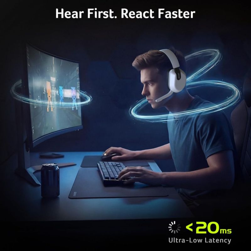 Auriculares Acer inalámbricos para PS5 2.4 GHz y Bluetooth color blanco