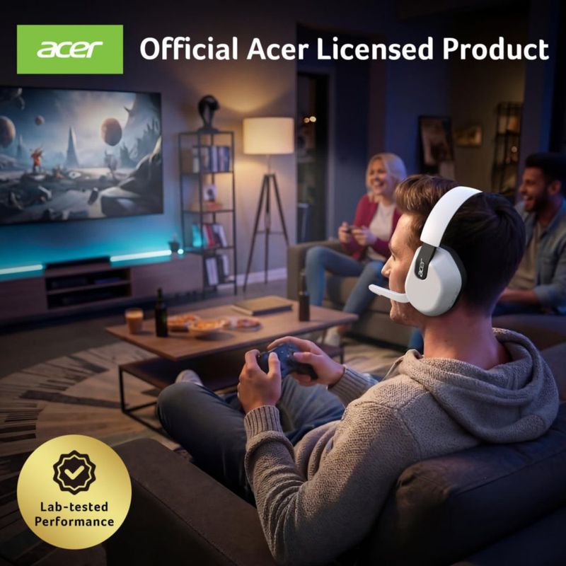 Auriculares Acer inalámbricos para PS5 2.4 GHz y Bluetooth color blanco
