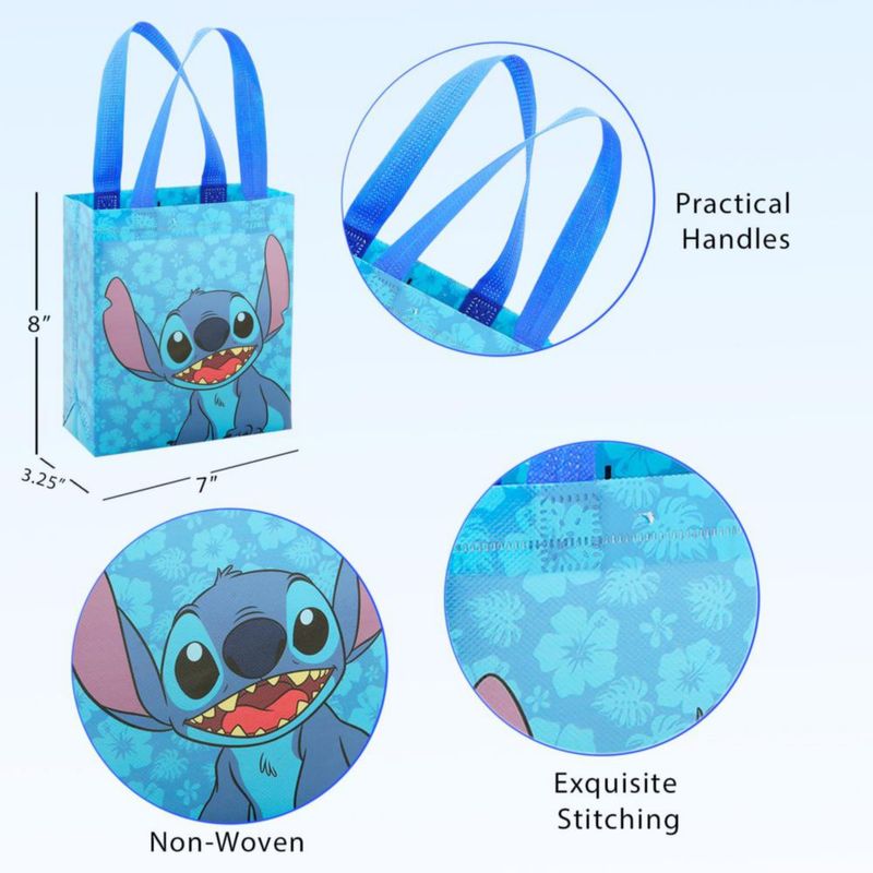 Bolsas de Regalo Disney Stitch - Pack de 24 (20 × 15 × 8 cm)