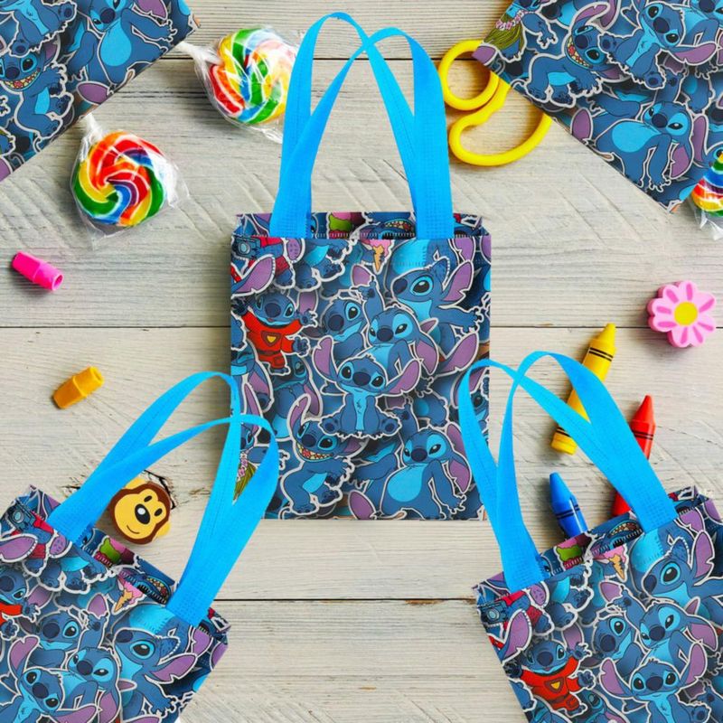 Bolsas de Regalo Disney Stitch - Pack de 24 (20 × 15 × 8 cm)