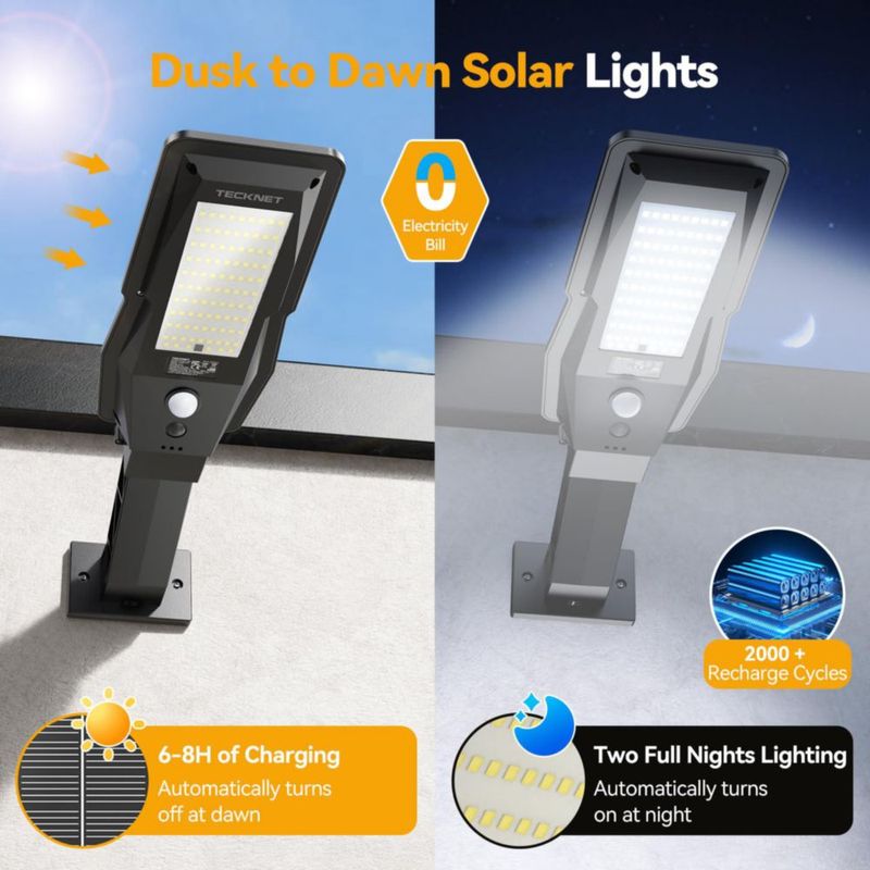 Luz Solar TECKNET con Sensor de Movimiento - Pack de 2