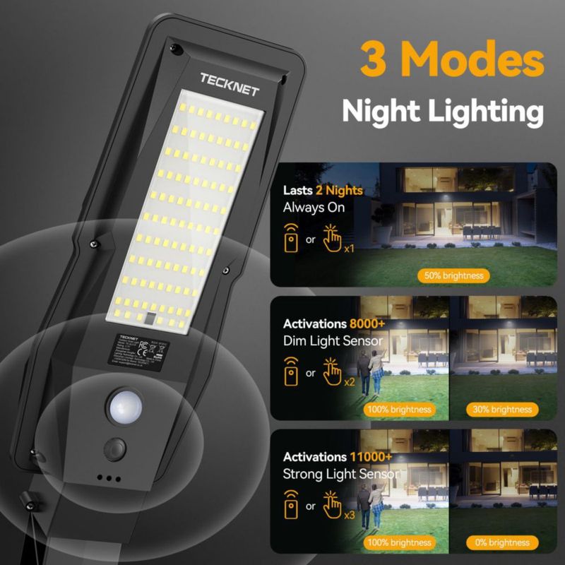 Luz Solar TECKNET con Sensor de Movimiento - Pack de 2
