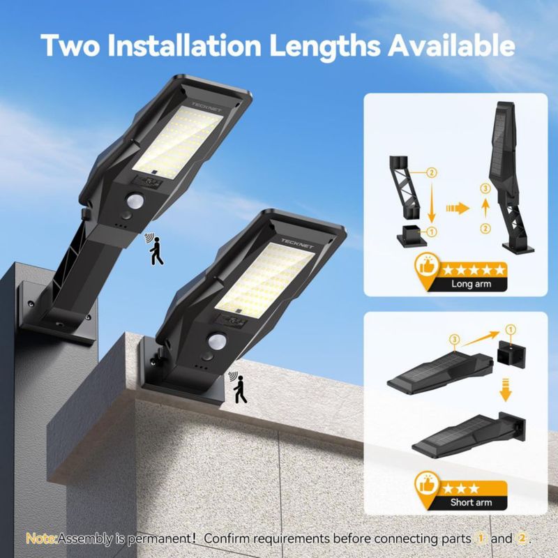 Luz Solar TECKNET con Sensor de Movimiento - Pack de 2