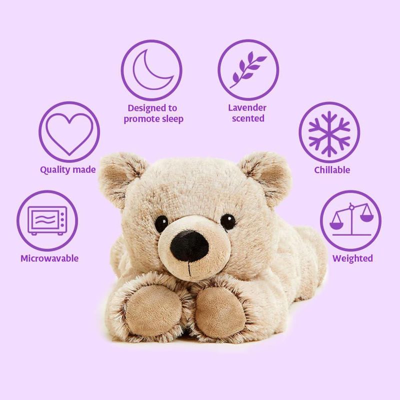 Peluche Warmies Brown Bear apto para microondas con aroma a lavanda
