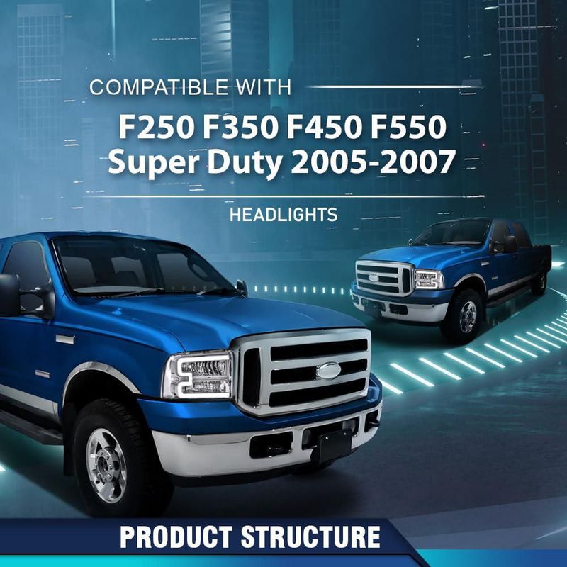 Faros delanteros PIT66 F250-F550 05-07 Excursion LED