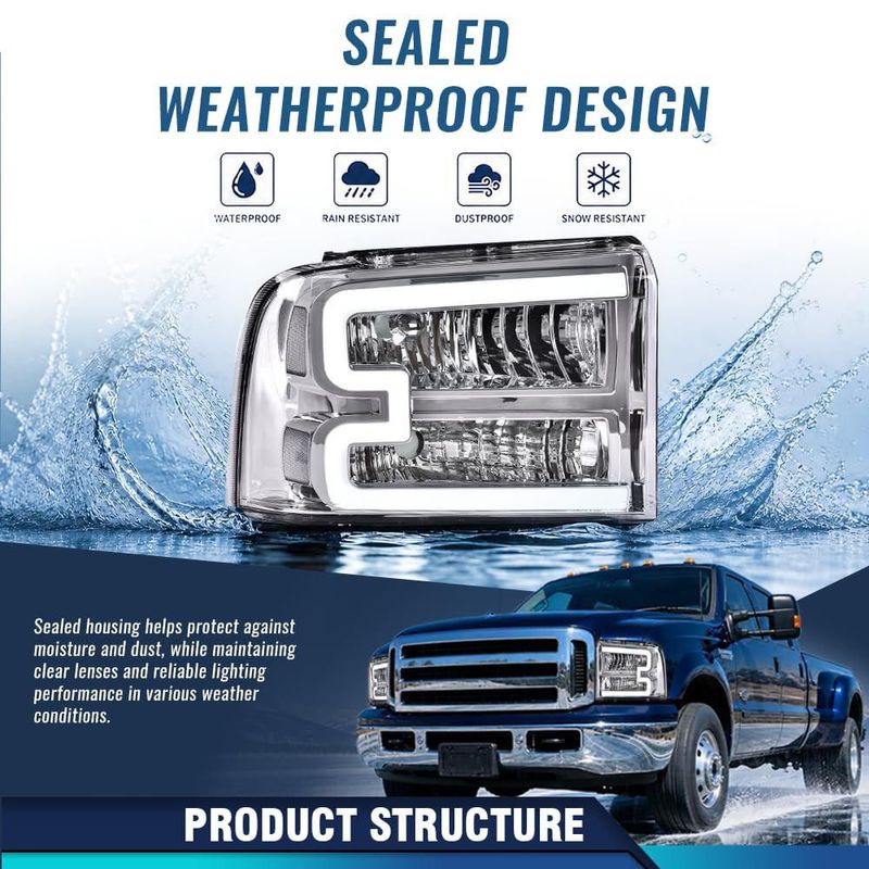 Faros delanteros PIT66 F250-F550 05-07 Excursion LED