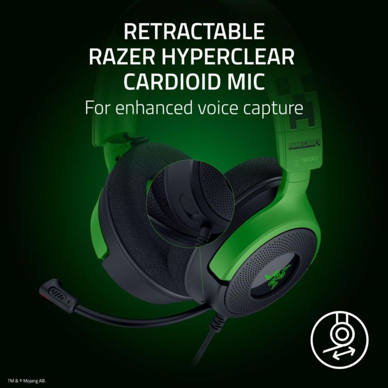 Auriculares para juegos Razer Kraken V4 X 40 mm Controladores Minecraft Ed.