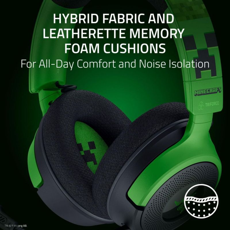 Auriculares para juegos Razer Kraken V4 X 40 mm Controladores Minecraft Ed.