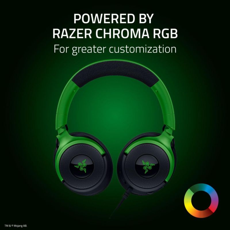 Auriculares para juegos Razer Kraken V4 X 40 mm Controladores Minecraft Ed.