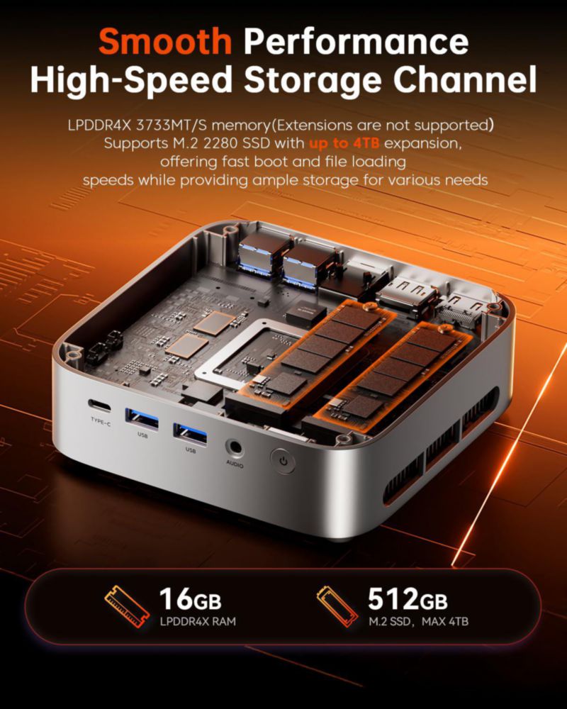 Mini PC ACEMAGIC Ryzen 7 16 GB 512 GB SSD Windows 11 Pro