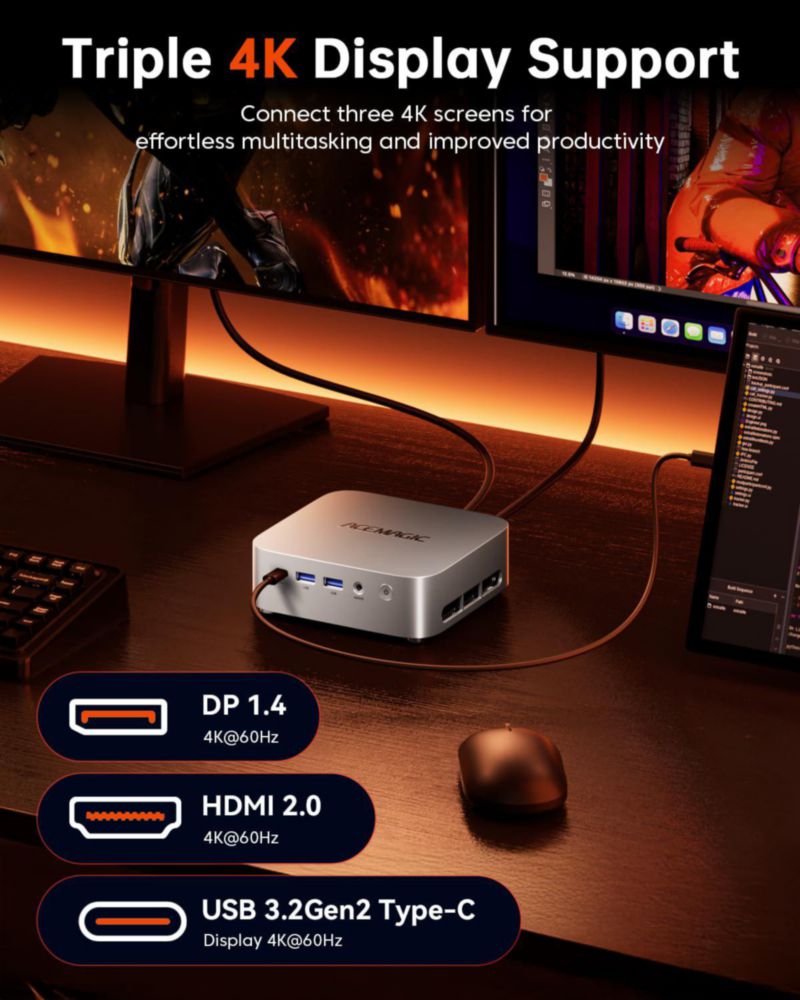 Mini PC ACEMAGIC Ryzen 7 16 GB 512 GB SSD Windows 11 Pro