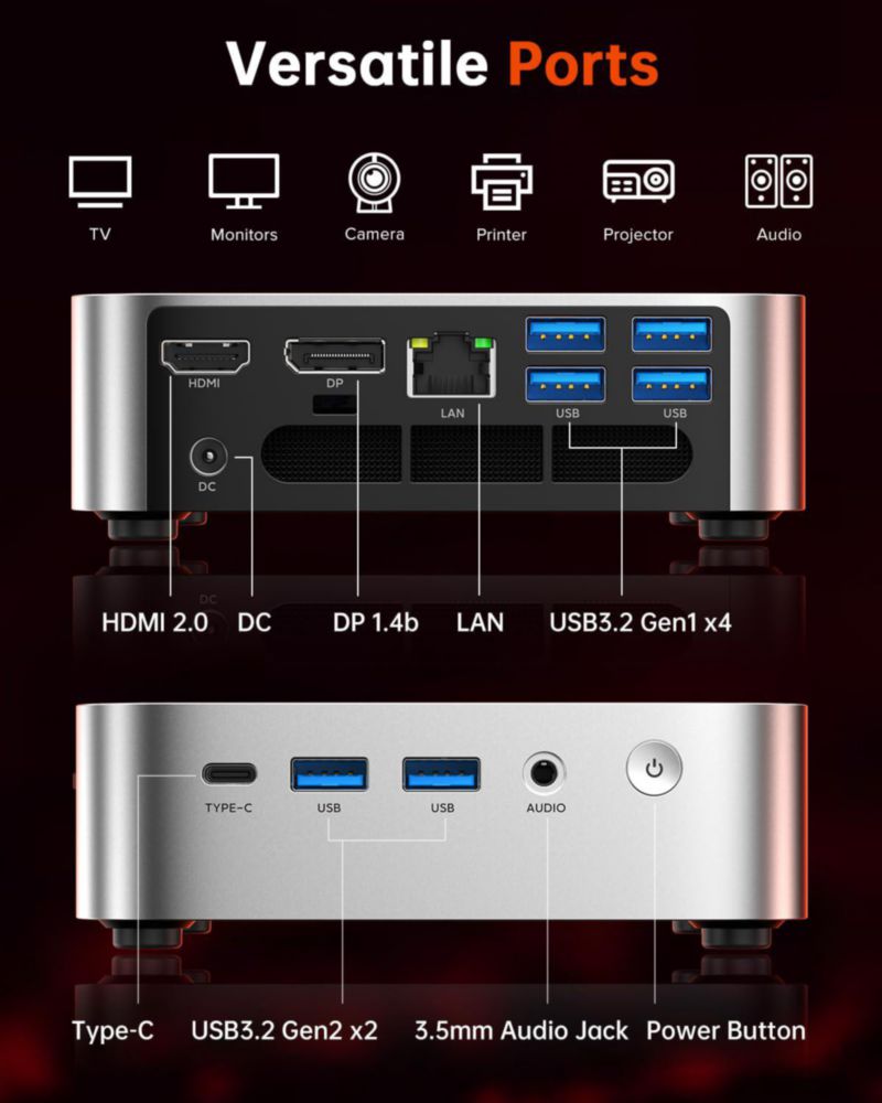 Mini PC ACEMAGIC Ryzen 7 16 GB 512 GB SSD Windows 11 Pro