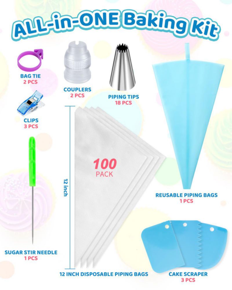 Kit de Decoración Naiircool con Boquillas y Bolsas – 130 Piezas