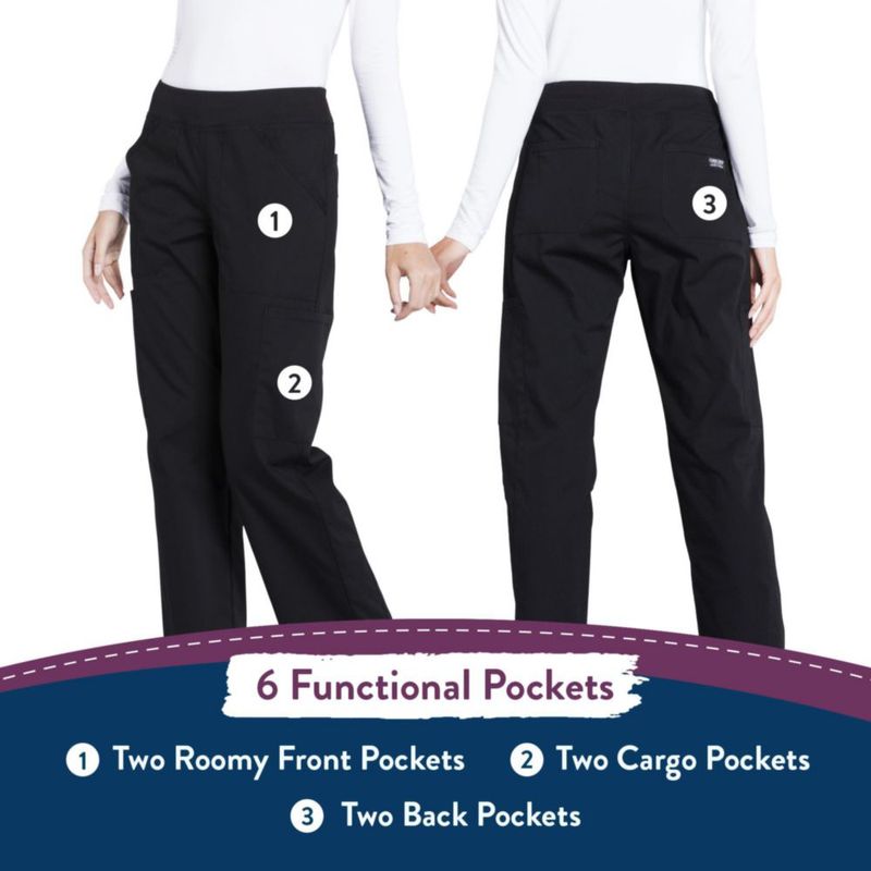 Pantalones cargo Cherokee WW170P M Petite negro