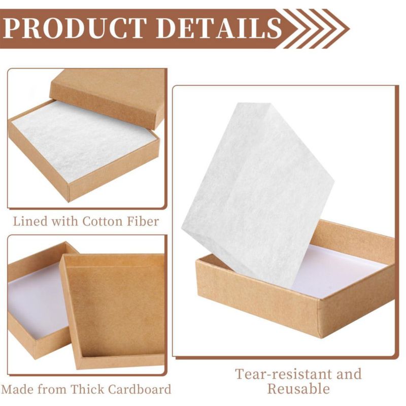 Cajas de joyería vivinin pack de 8 unidades 9 × 9 × 2 cm con interior de algodón