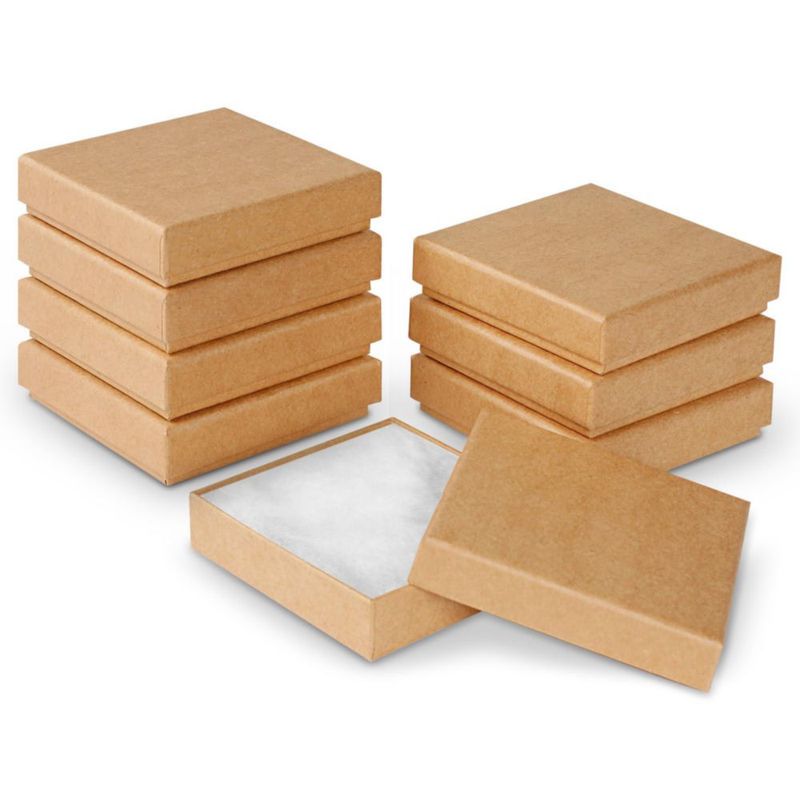 Cajas de joyería vivinin pack de 8 unidades 9 × 9 × 2 cm con interior de algodón