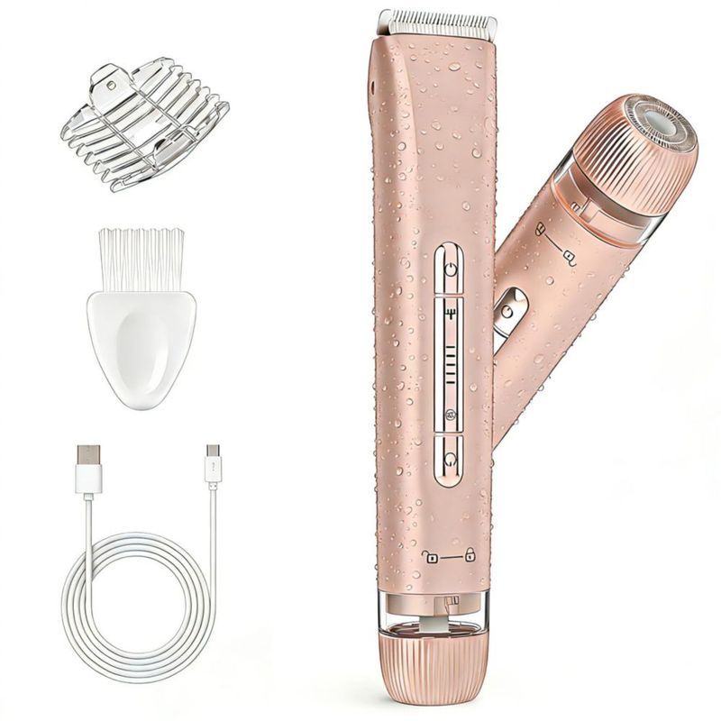 Recortadora Bikini HOWSYKI IPX7 Impermeable USB-C Rosa