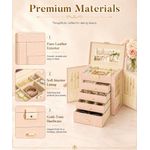 Caja de joyería Homde 5 niveles 28 × 26 × 15 cm con candado