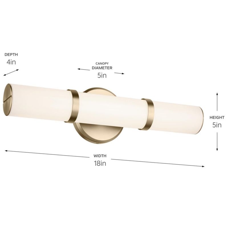 Luz de barra para baño Kichler 46 cm Bronce Champagne LED