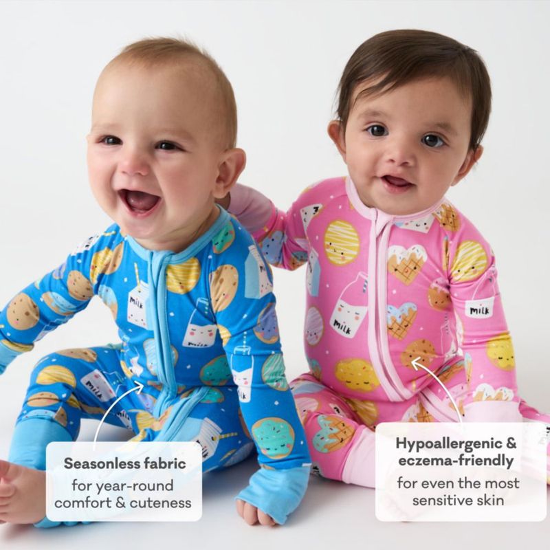 Pijamas Little Sleepies 0-3M Galletas rosadas y leche